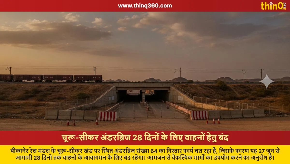 churu sikar underbridge closed for 28 days for expansion work