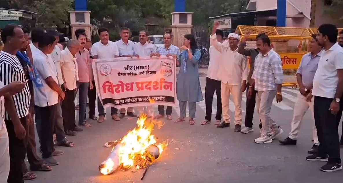NEET Paper Leak: Congress Protests, Burns Minister's Effigy