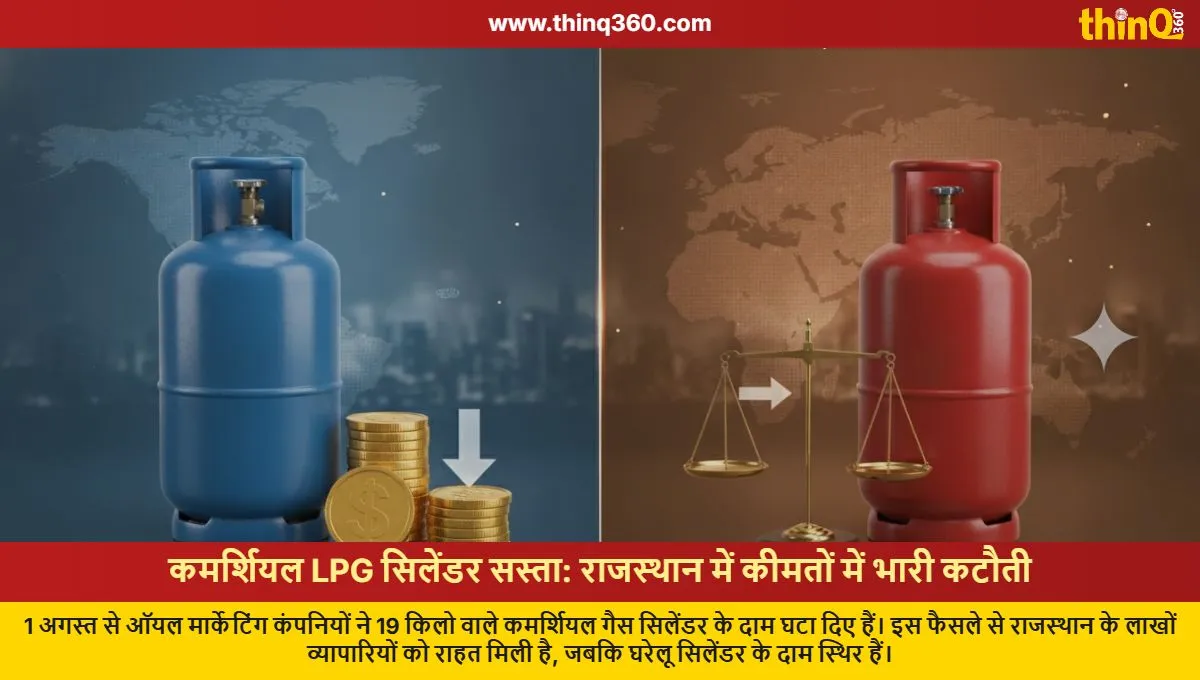 lpg commercial gas cylinder price cut in rajasthan august 2026