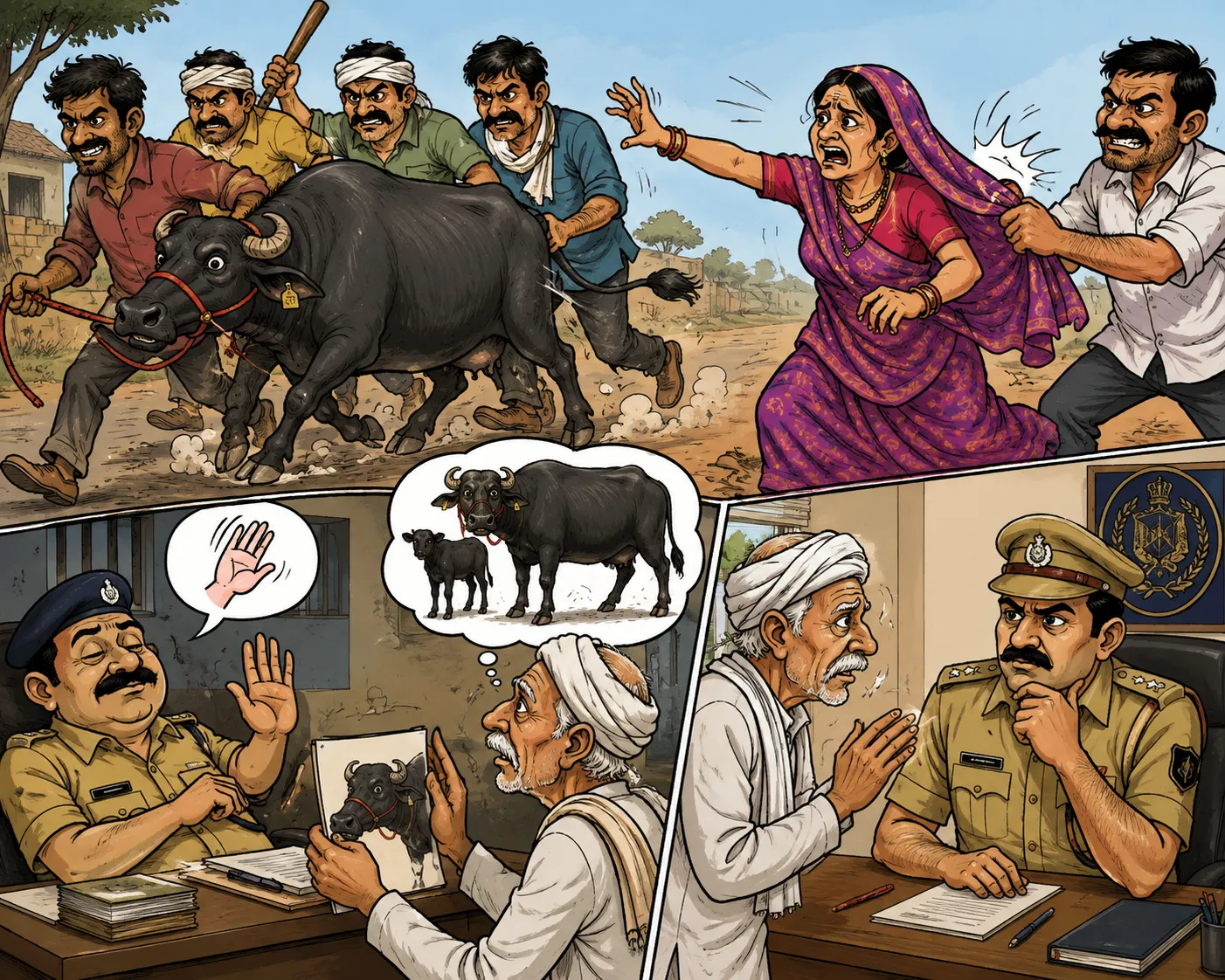 sirohi farmer buffalo looted woman molested police refuses fir