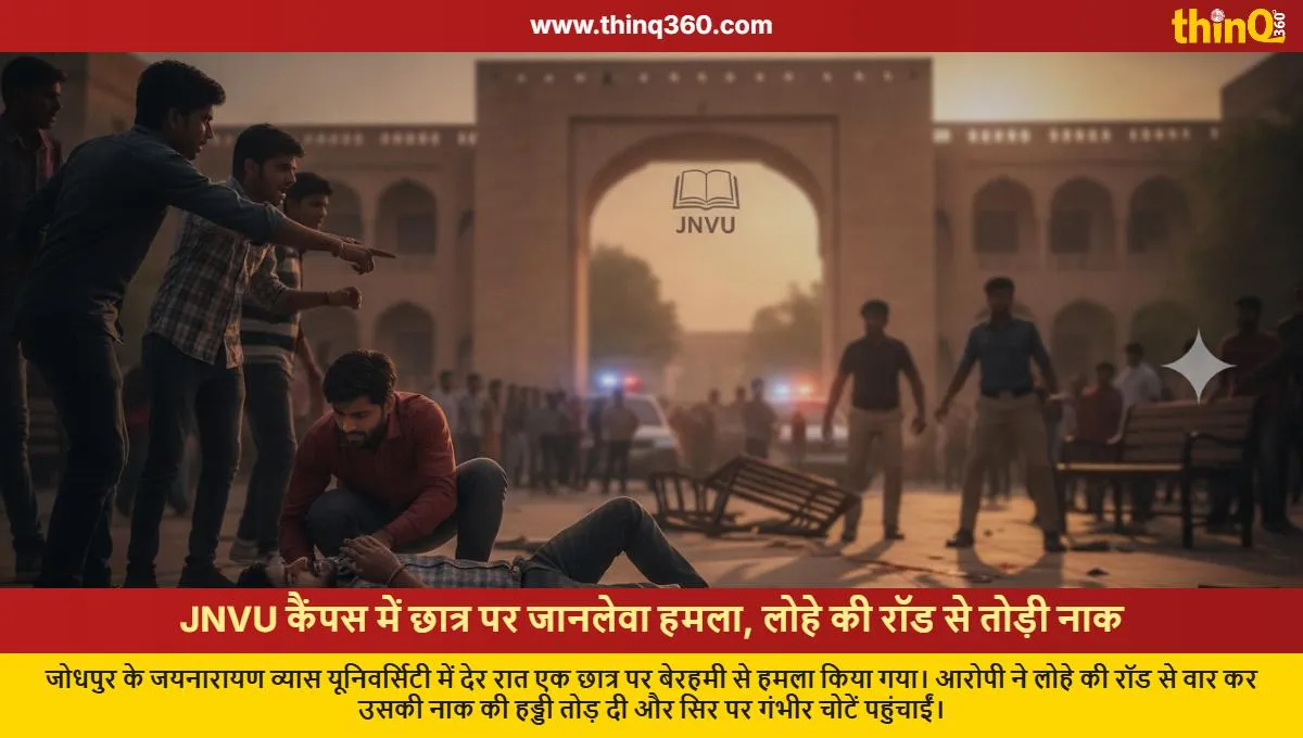 jnvu jodhpur student attacked with iron rod nose broken