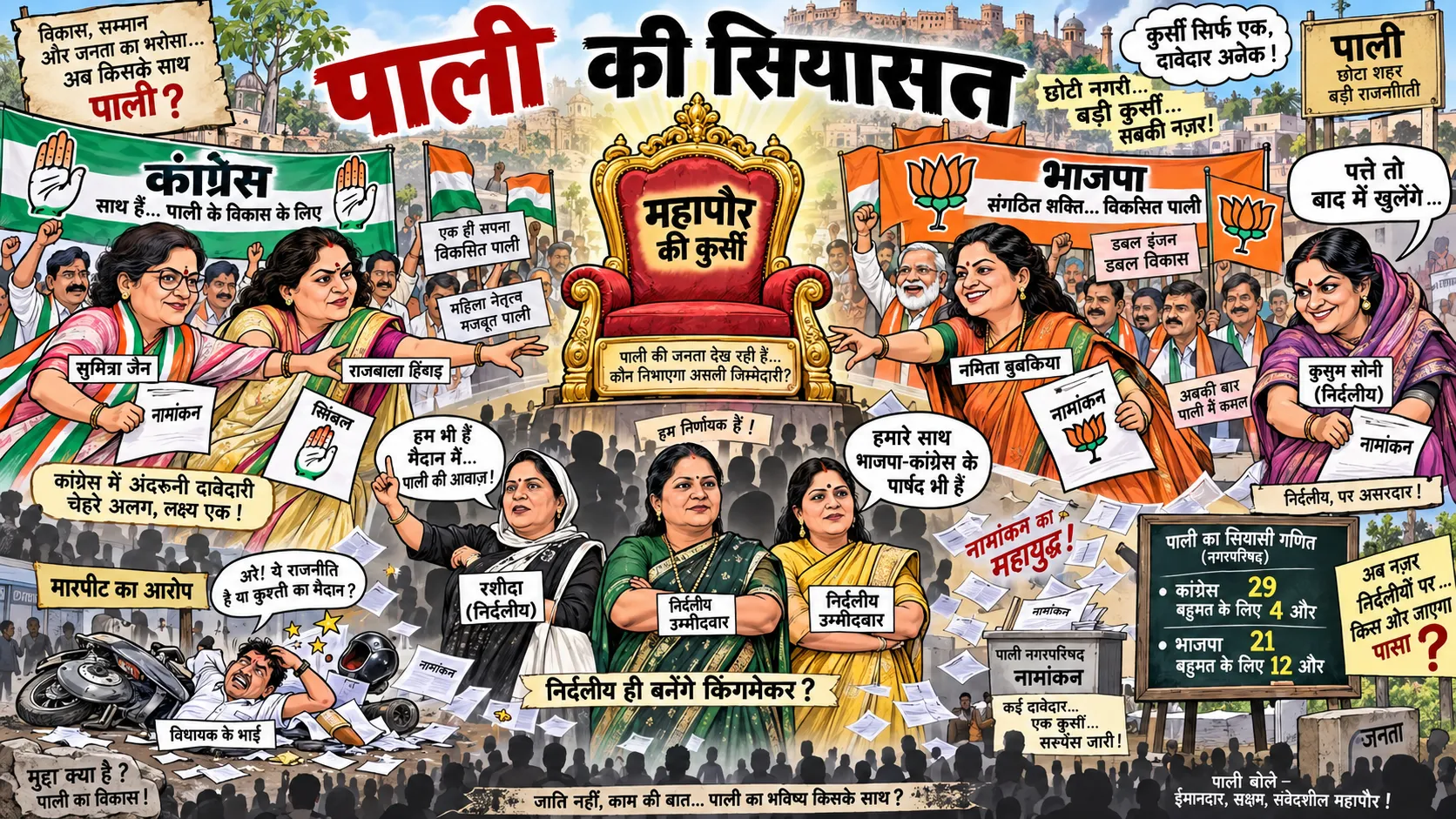 pali mayor election sumitra jain namita bubkiya independent candidates