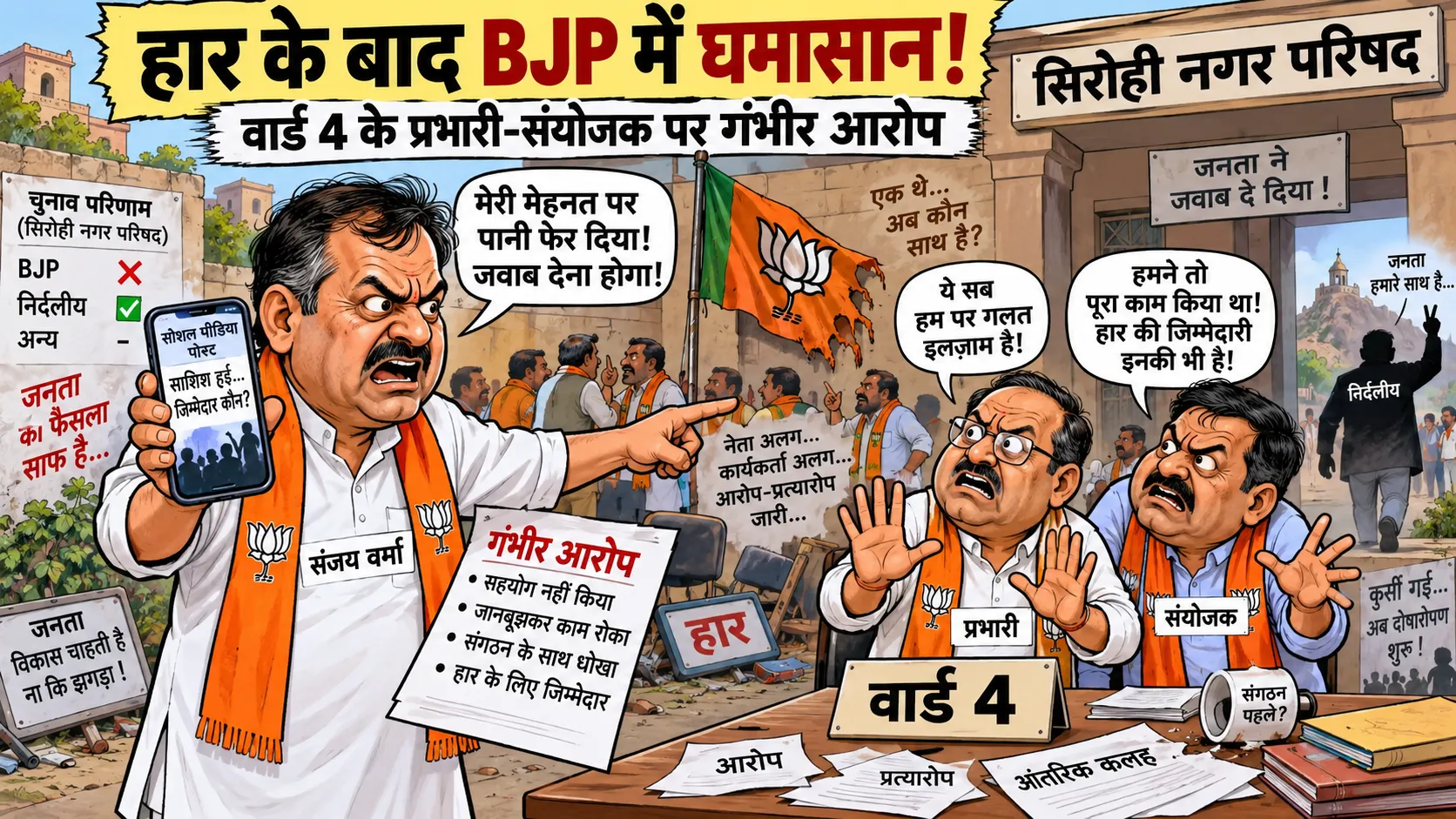 sirohi bjp defeat ward 4 sanjay verma allegations chhaganlal ghanchi