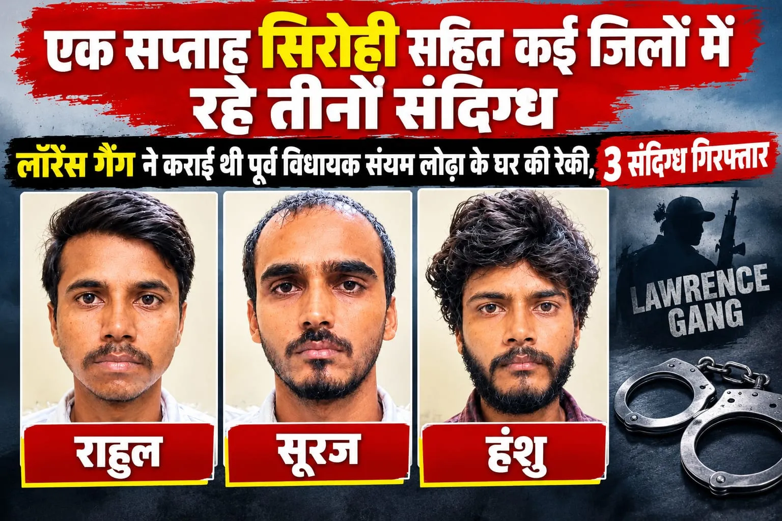 lawrence gang plot sanyam lodha murder recce arrest