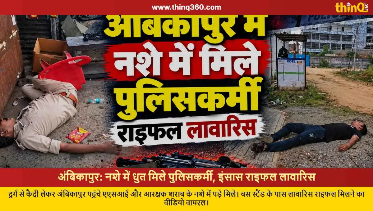 drunk cops ambikapur insas rifle abandoned viral video